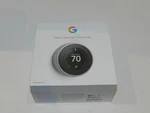 Google Nest Learning Thermostat 3RD Gen - Stainless Steel T3007ES Model: A0013 Open. Price: $104.91.