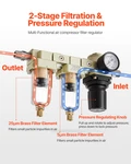 Vevor Compressor Filter Regulator, 3/8" Npt Dual Stage Air-drying System Wit New. Price: $41.71.