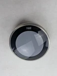 Google Nest Learning Thermostat (3RD Gen), Chrome/silver Model A0013 Used. Price: $39.99.