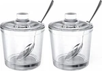 Zeayea Set Of 2 Clear Glass Sugar Bowl, 6 Ounce Seasoning Box Condiment New. Price: $23.23.