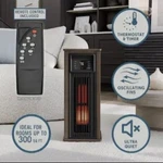 Utilitech Infrared Wood Tower Space Heater With Thermostat, Oscillation & Remote New. Price: $119.99.