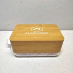 (rare) Alarm.com EAC-SU21 Bamboo Sunrise Clock / Wireless Charger Used. Price: $44.00.
