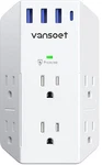 Outlet Extender, Vansoet 6 Splitter With 4 Usb PORTS(1 C... Fast Ship New. Price: $38.99.