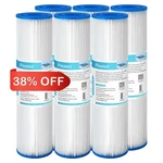 5/20/50 Micron 10"X2.5" Whole House Washable Pleated Sediment Water Filter 6PCS New. Price: $32.94.
