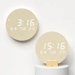 Mooas Wood Moon Cordless Mini Digital Led Wall Clock, Date, Temperature, Auto... New. Price: $84.80.
