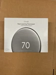 Google Nest Learning Thermostat 4TH Gen W/ Sensor - Polished Silver Ob Open. Price: $189.00.