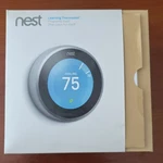 Nest Learning Thermostat Programmable Smart Dial Silver/black New. Price: $93.39.