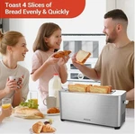 Meison 4 Slice With Led Timer Display, Stainless Steel Bread Toasters Open. Price: $38.99.